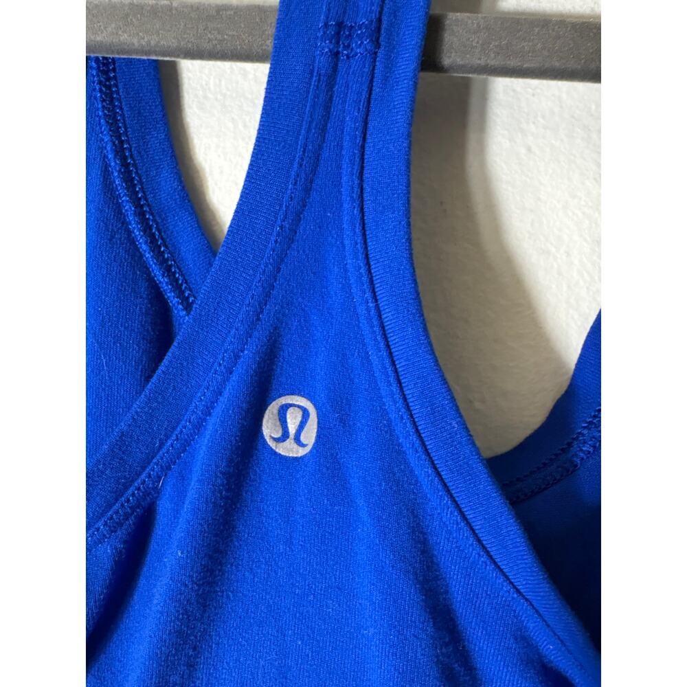Lululemon Electric Blue Racerback Athletic Tank Sz 2 - Picture 3 of 3